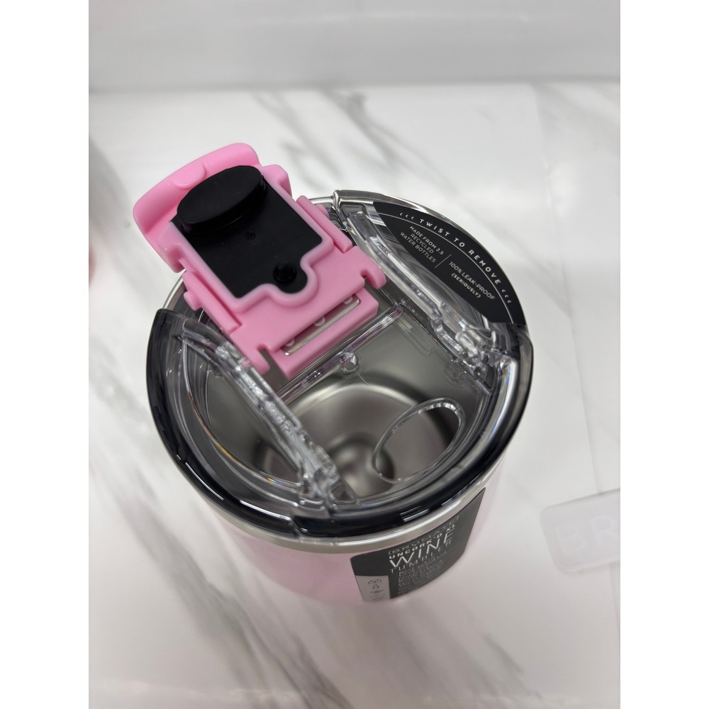 BruMate Uncork'd XL Wine Tumbler 14oz Glitter Pink BevLock Leak Proof Lid NEW - Picture 10 of 10